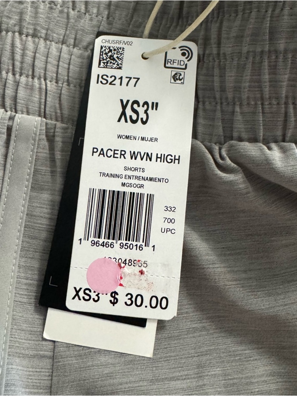 Adidas Women’s Pacer Woven Shorts High Rise 3” Inseam Size XS Grey - Picture 8 of 9